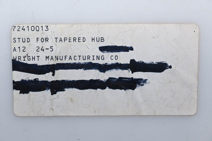 Wright MFG 72410013 Wheel Stud For Tapered Hub NOS
