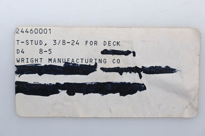 Wright MFG 24460001 3/8 - 24 x 1.25 Deck Stud NOS