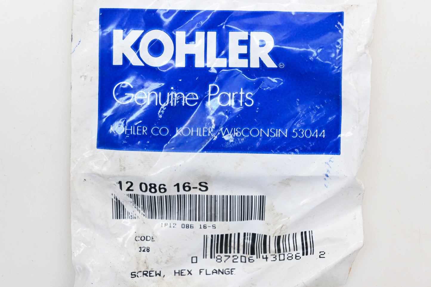 Kohler 12 086 16-S, 1208616-S Hex Flange Screw NOS