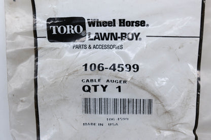 Toro 106-4599 Auger Cable Assembly NOS