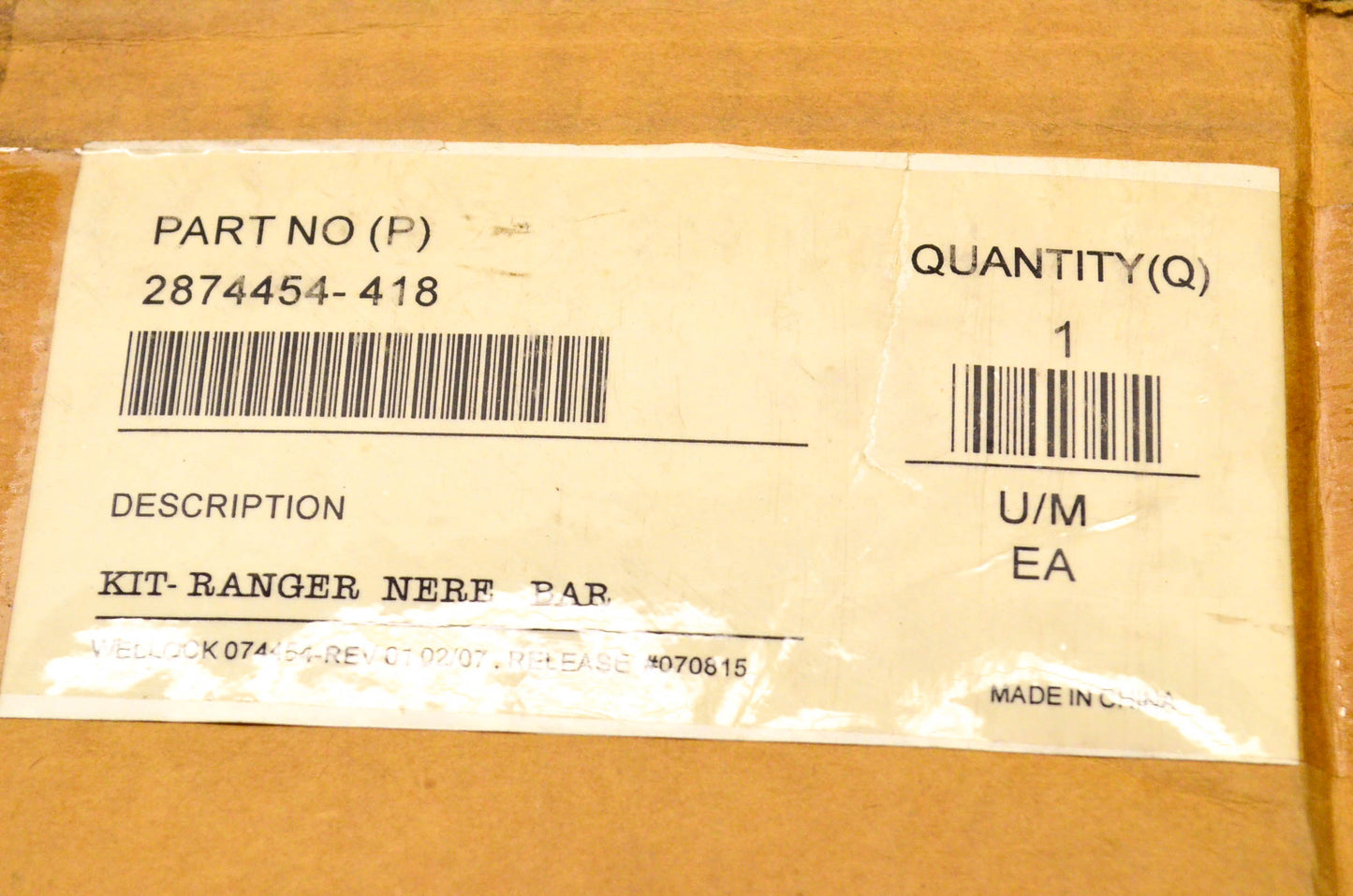 New OEM Polaris P688442, 70815, 2874454-418 Ranger Nerf Bar Kit NOS