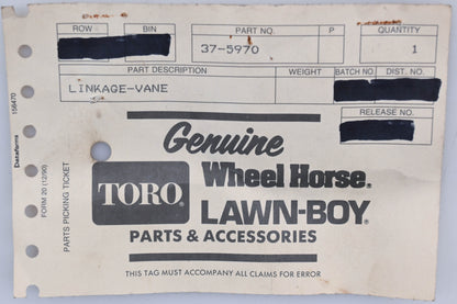 Toro 37-5970 Vane Linkage NOS