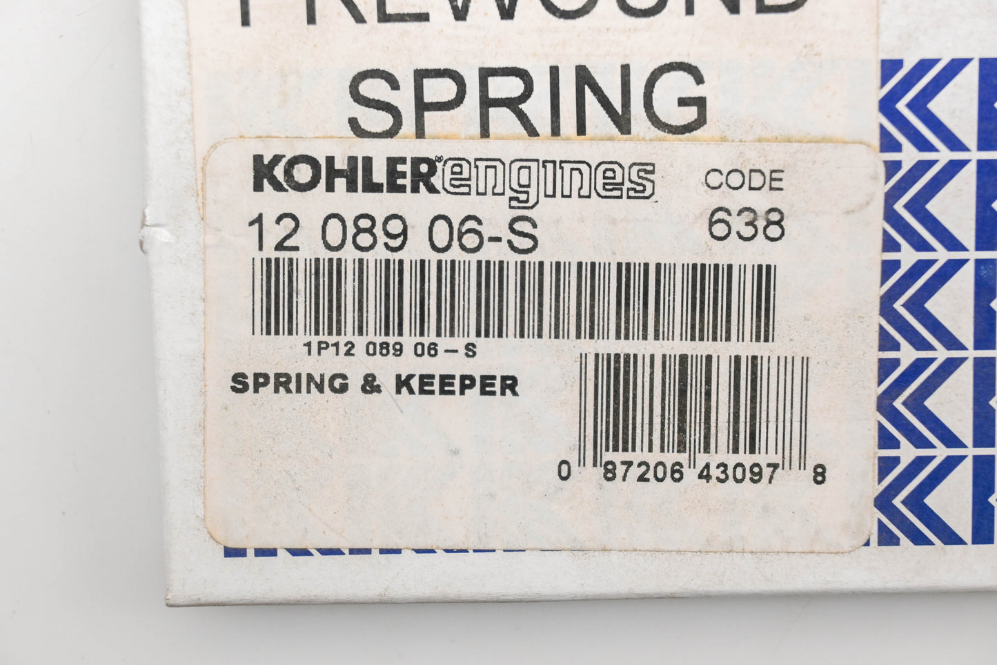Kohler 12 089 06-S, 1208906-S Starter Rewind Spring NOS