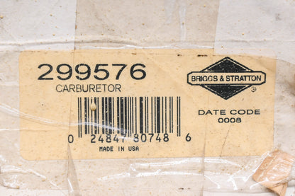 New OEM Briggs & Stratton 299576 Carburetor Assembly NOS