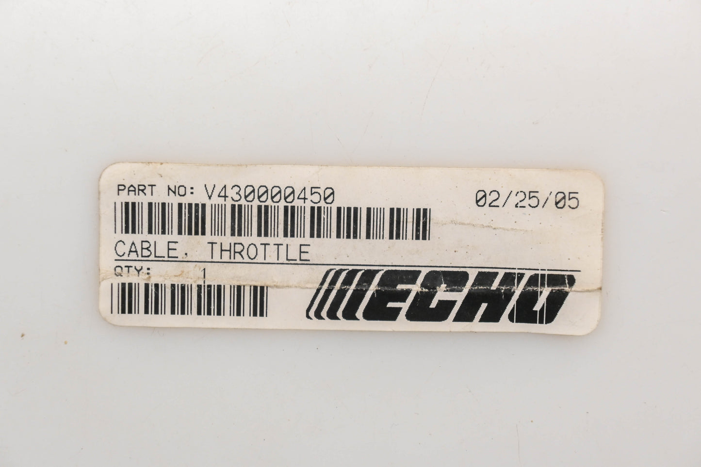 New OEM Echo V430000450 Throttle Cable Assembly NOS
