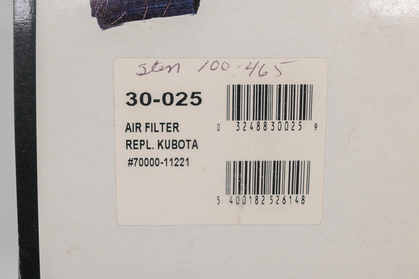 Oregon 30-025, 70000-11221, 100-465 Kubota Air Filter NOS