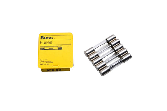 Eaton SFE-30 Bussmann Glass Tube Fuses Qty 5 NOS