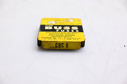 Eaton GBC-8 Bussmann Glass Tube Fuses Qty 5 NOS