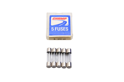 Champ 6-SFE 14 Glass Tube Fuses Qty 5 NOS