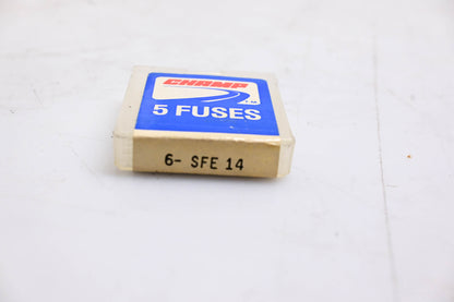 Champ 6-SFE 14 Glass Tube Fuses Qty 5 NOS