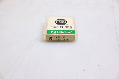 Littlefuse AGC-30, 782-1055 Glass Tube Fuses Qty 5 NOS