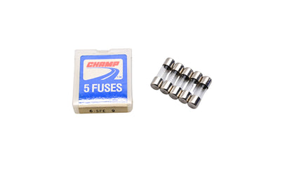 Champ 6-SFE-9 Glass Tube Fuses Qty 5 NOS