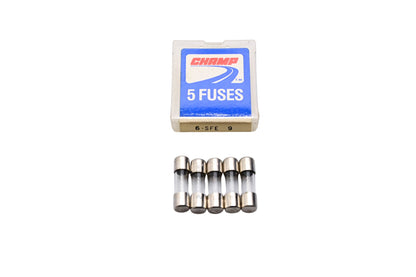 Champ 6-SFE-9 Glass Tube Fuses Qty 5 NOS