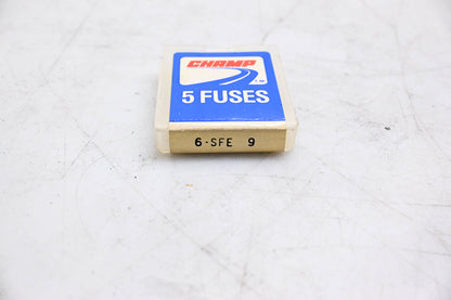 Champ 6-SFE-9 Glass Tube Fuses Qty 5 NOS