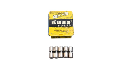 Eaton AGA-10 Bussmann Glass Tube Fuses Qty 5 NOS