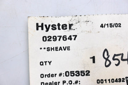 Hyster 0297647 Hose Sheave 5-3/8"OD 7/8"ID 1-1/8" Belt Width NOS