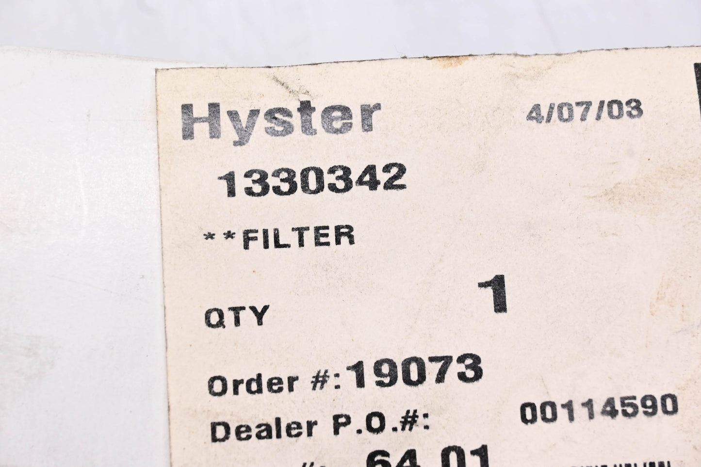 Hyster 1330342 Fuel Filter Assembly NOS