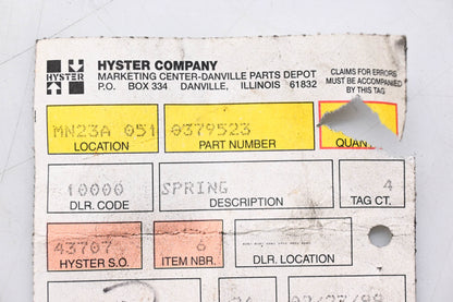Hyster 0379523 Springs 1/2"L Qty 2 NOS