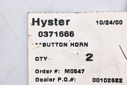 Hyster 0371666 Horn Button NOS