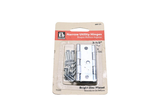 Everbilt 649171, 15399 Bright Zinc Plated Narrow Utility Hinges NOS