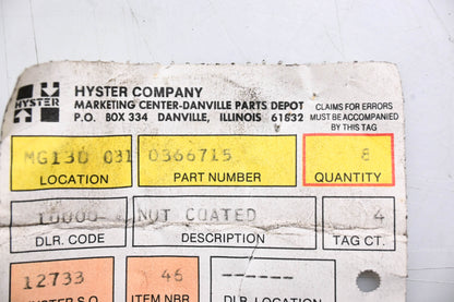 Hyster 0366715 Lock Nut NOS