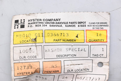Hyster 0366713 Washers Qty 16 NOS