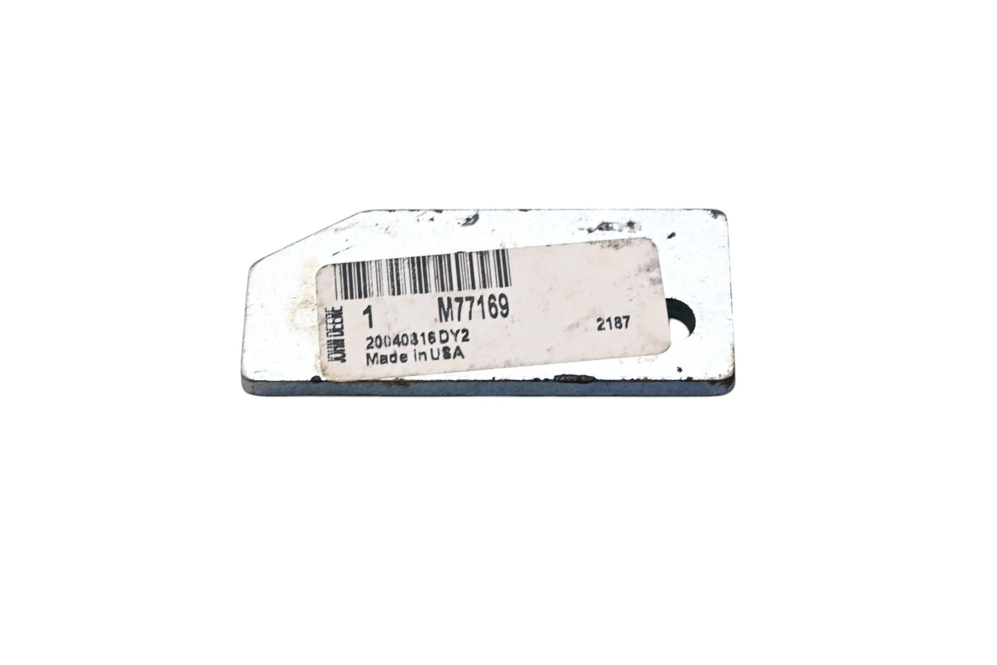 New OEM John Deere M77169 Plate 1.5"Wx3.5"L NOS