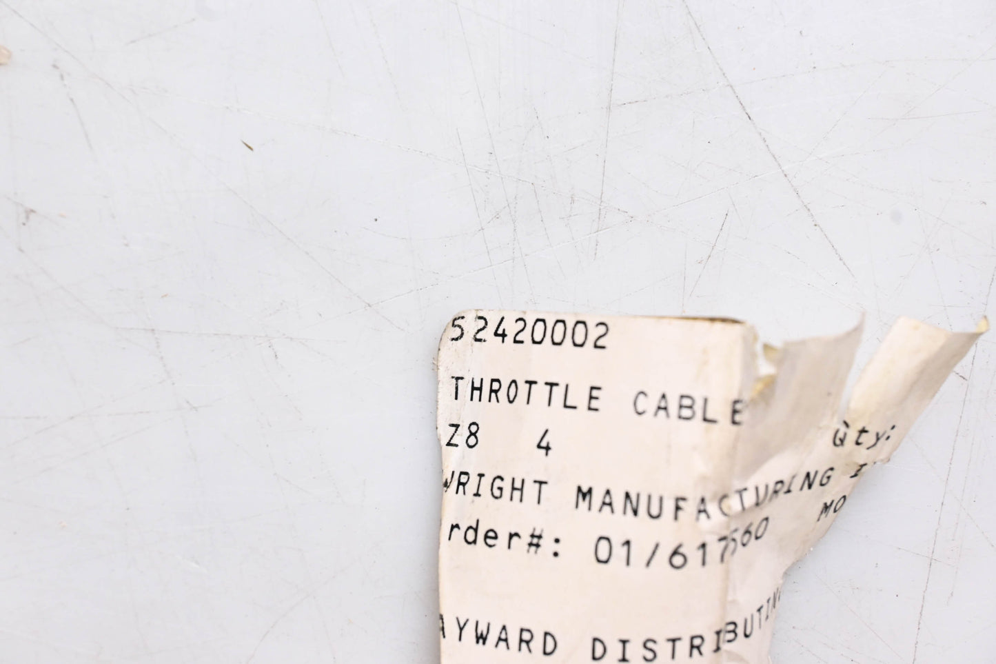 Wright Standard 52420002 Throttle Cable NOS