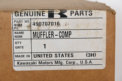 New OEM Kawasaki 490707016, 49070-7016 Muffler NOS