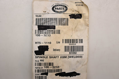 Toro 106-3233 Spindle Assembly NOS