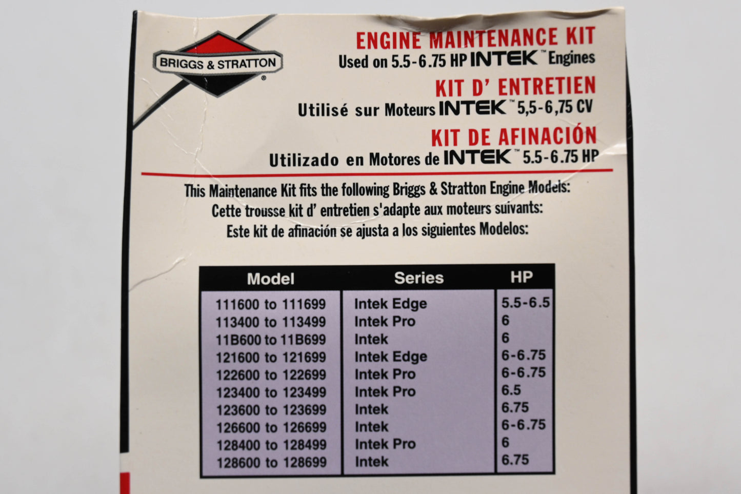 New OEM Briggs & Stratton 5108A Intek 5.5 - 6.75 HP Engine Maintenance Kit NOS