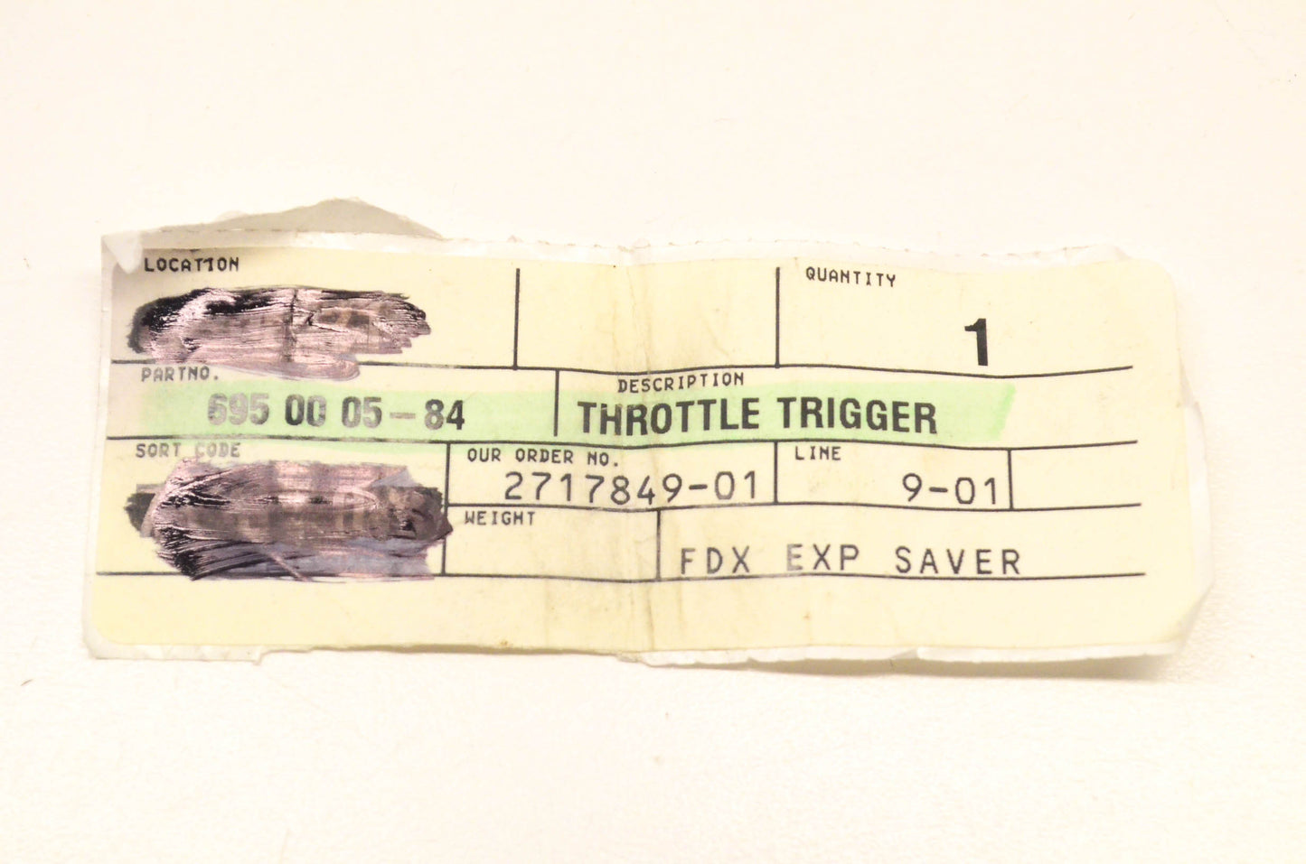 Aftermarket 685 00 05-84, 2717849-01 Throttle Trigger NOS