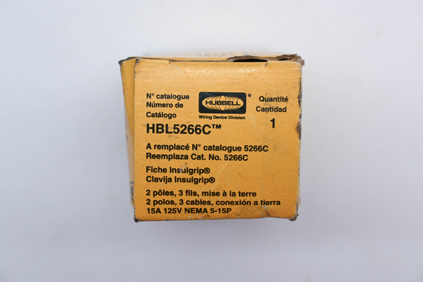 Hubbell HBL5266C, 5266C Cat Straight Blade Plug Assembly NOS