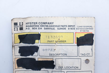 Hyster 0132690, 132690 Red Oil Clutch Pedal Pad