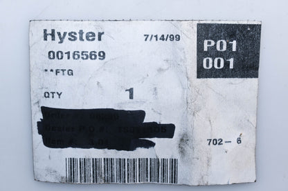 Hyster 0016569, 16569 Fitting Assembly NOS