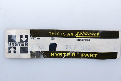 Hyster 67551, W354 Snap Ring NOS