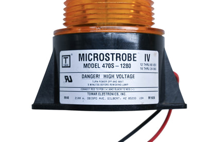 Microstrobe 470S-1280 Tomar Amber Strobe Light Assembly NOS