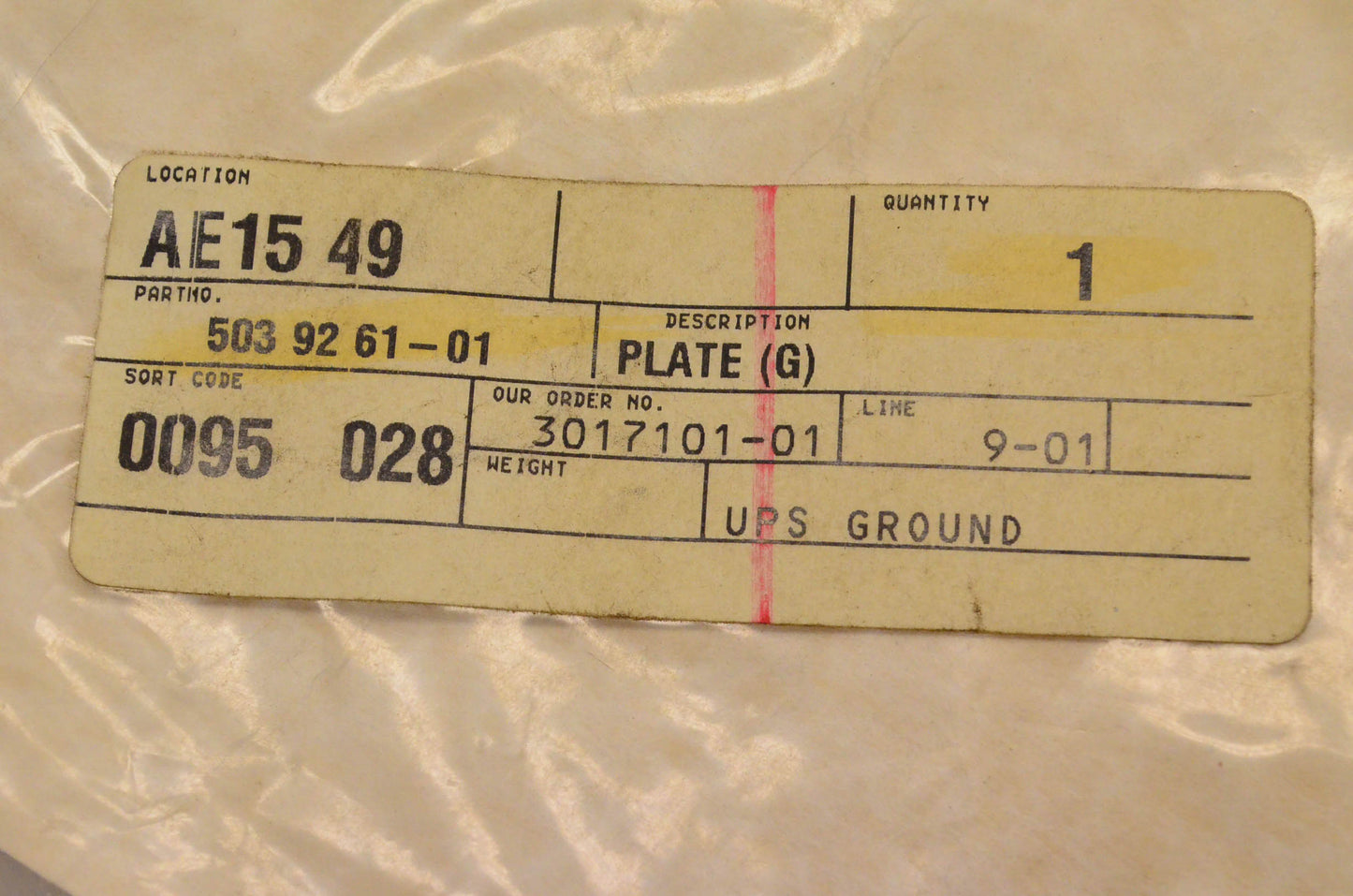 New OEM Husqvarna 503 92 61-01 Plate Assembly NOS