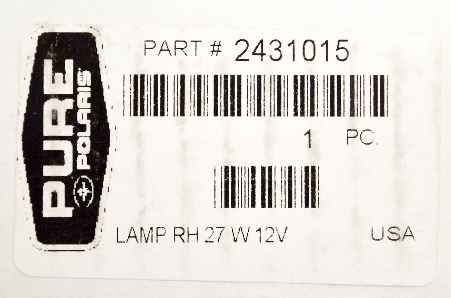 New OEM Polaris 2431015 Headlight Lamp Righthand 27w 12v NOS