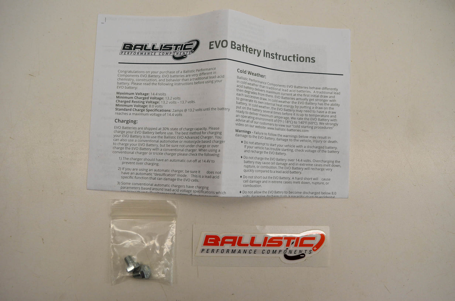 Ballistic 2113-0504, 103-011L 8 Cell EVO2 Battery NOS