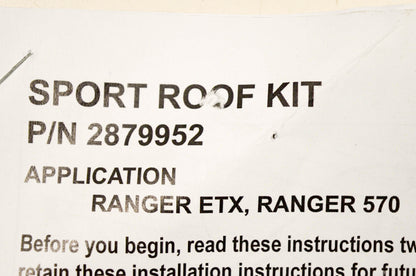 New OEM Polaris 2879952 K- Roof Sport RGT NOS