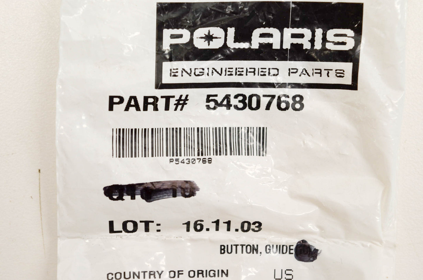 New OEM Polaris 5430768 Button Guide Qty 2 NOS