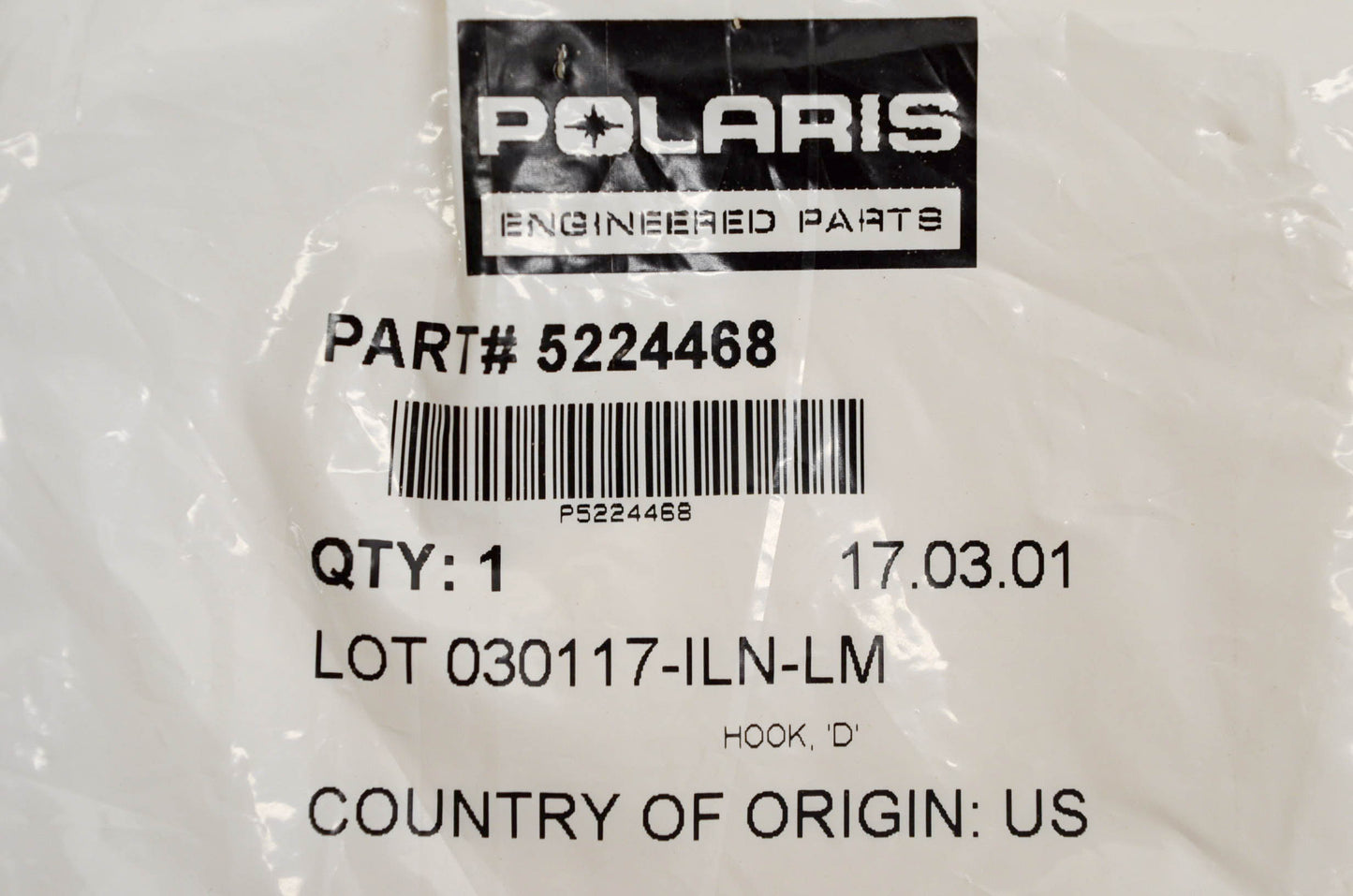 New OEM Polaris 5224468 D Hook NOS