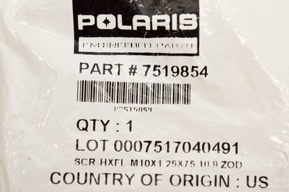 New OEM Polaris 7519854 Screw-HXFL-M10X1.25X75 10 9 ZOD NOS