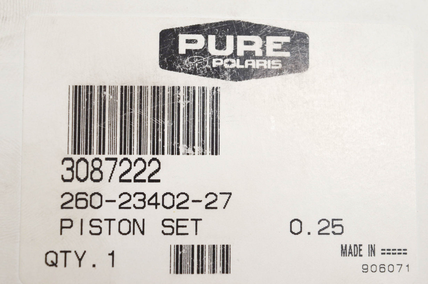 New OEM Polaris 3087222 Piston Set .25 NOS