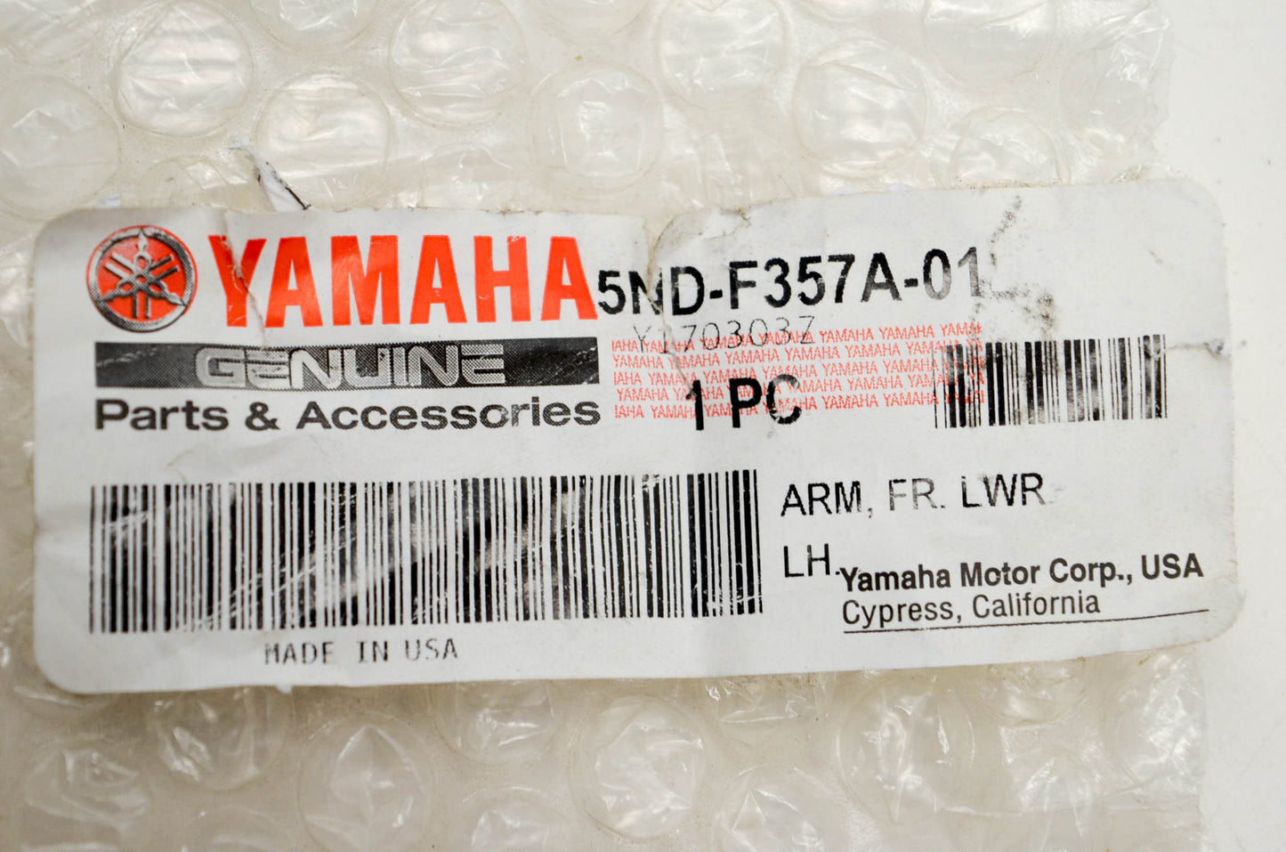 New OEM Yamaha 5ND-F357A-01-00 Arm Front Lower Lefthand NOS