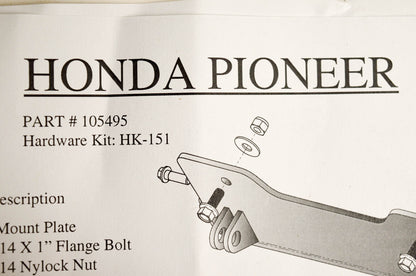 KFI 105495, 10-5495 Open Trail Plow Mount Pioneer NOS