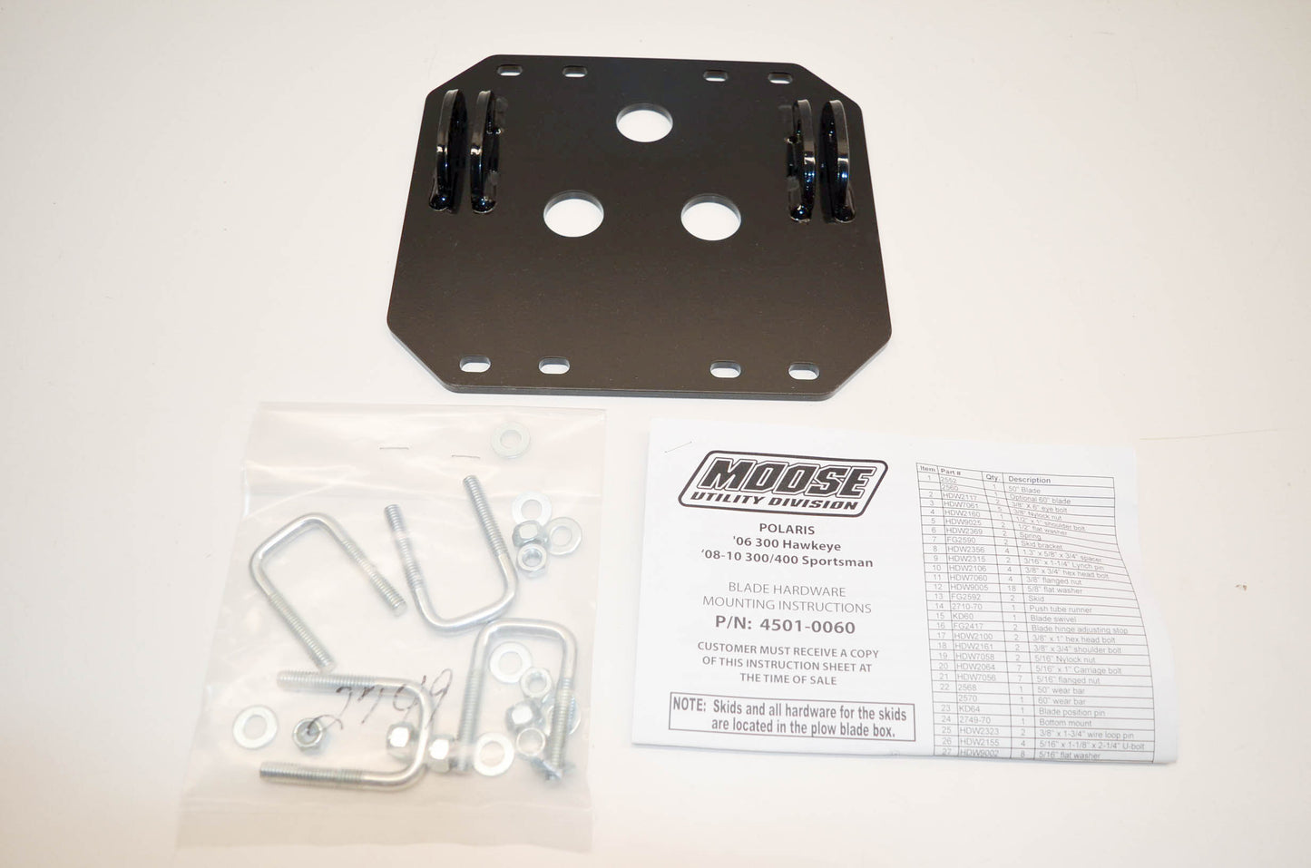 Moose Utility 4501-0060 Bottom Mount Plow Kit NOS