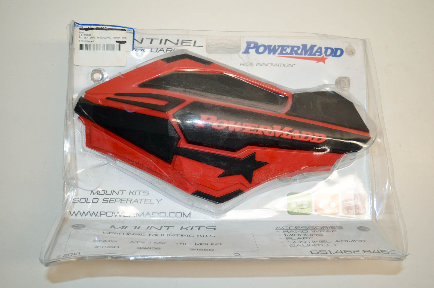 Powermadd 34407, 18-95186 Sentinal Handguard Red/Black NOS