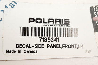 New OEM Polaris 7185341 Decal Side Panel Front LH NOS